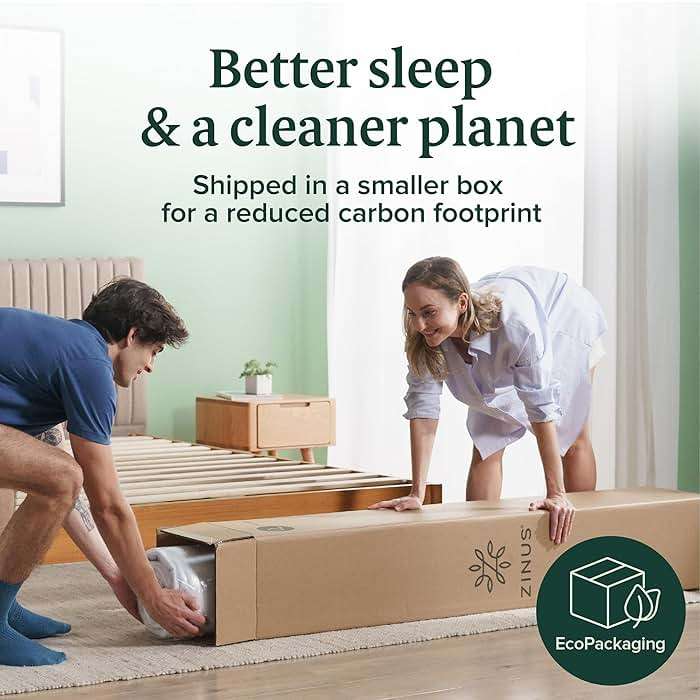 Zinus 12 Inch Queen Green Tea Memory Foam Mattress [New Version], Fiberglass Free, Medium Firm Feel, Zoned Pressure Relief, Certified Safe Foams & Fabric, Mattress in A Box - Image 5