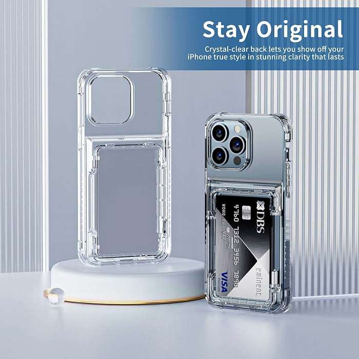 ACANDYA for iPhone 13 Pro Max Case Wallet Clear Protective Phone Case with Credit Card Holder Heavy Duty Protection Shockproof Anti-Scratch Anti-Yellow Cover for iPhone 13 Pro Max 6.7 inch Transparent - Image 7