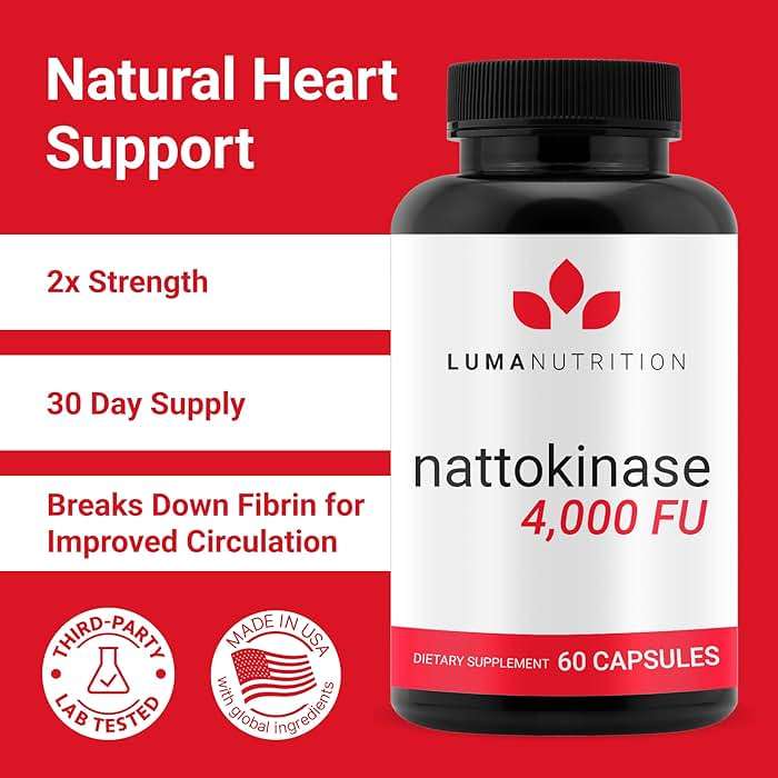Luma Nutrition Nattokinase Supplement - Natto 4000 FU Per Serving, Premium Heart Health Support - Vegan & Gluten Free - 60 Capsules, 30 Servings - Image 2