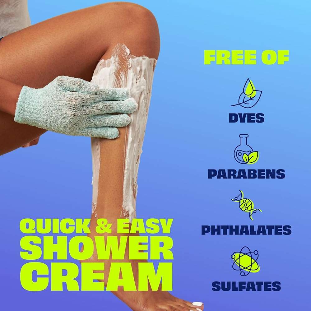 Nair Sensitive Formula Shower Cream, Quick and Easy Hair Removal Cream with Coconut Oil and Vitamin E for Body, 12 oz   - Image 2