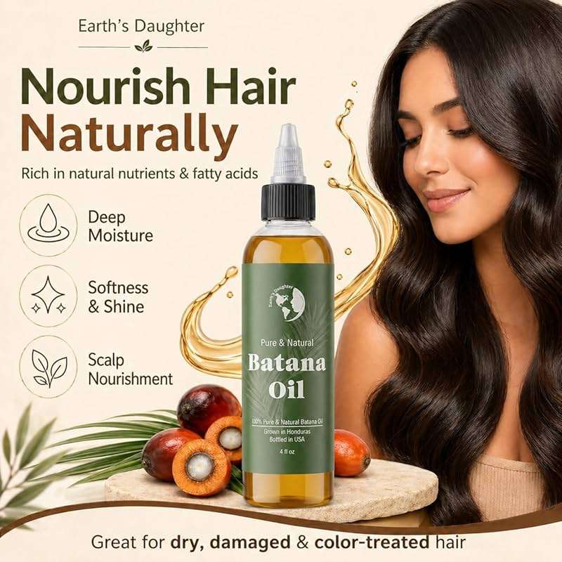 Earth’s Daughter Raw Batana Oil for Hair, 4 Fl Oz – 100% Pure Batana Hair Oil – Natural Hair & Scalp Oil for Dry, Damaged & Color-Treated Hair – Deep Moisture, Softness & Shine - Image 8