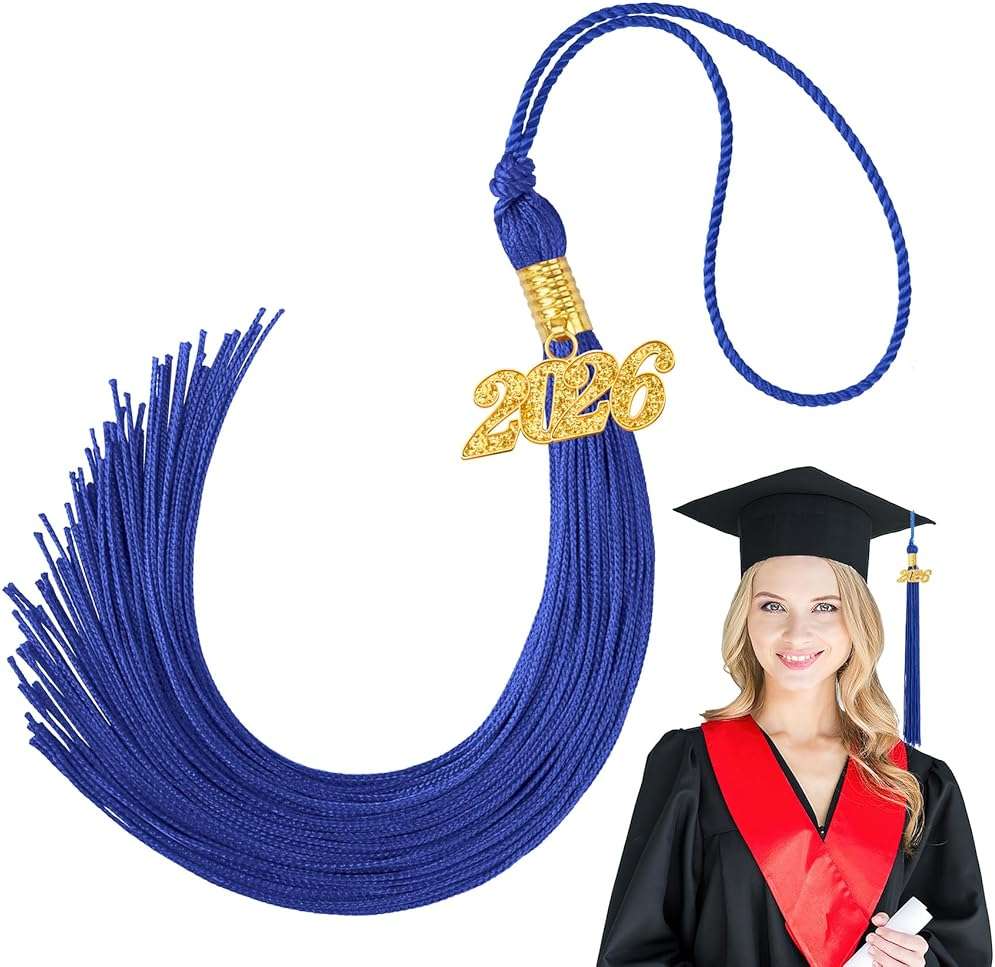 Tassels 2026 Tassel Graduation Tassel, Blue Tassels Memorial Charms for Graduation Cap Decorations 2026 Decorations Graduate Ornament Hat Cap Cake Topper Graduate Gifts Accessories Charms Birrete - Image 1