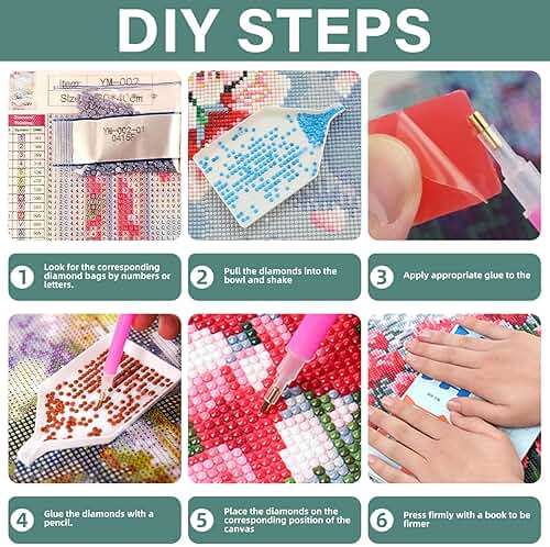 Aestalrcus Rose Diamond Painting Kit for Adults, Rose Diamond Art Kits for Adults, Flower Gem Art for Home Wall Decor 16x12inch - Image 6