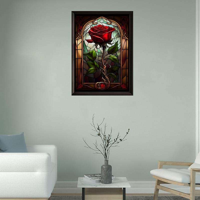 Aestalrcus Rose Diamond Painting Kit for Adults, Rose Diamond Art Kits for Adults, Flower Gem Art for Home Wall Decor 16x12inch - Image 7