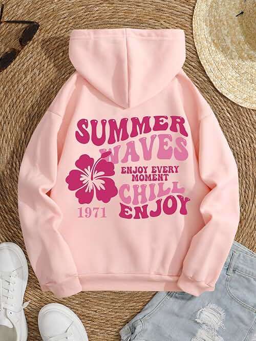 SOLY HUX Womens Sweatshirt Graphic Hoodies Letter Print Casual Long Sleeve Drawstring Pullover Tops with Pocket - Image 3