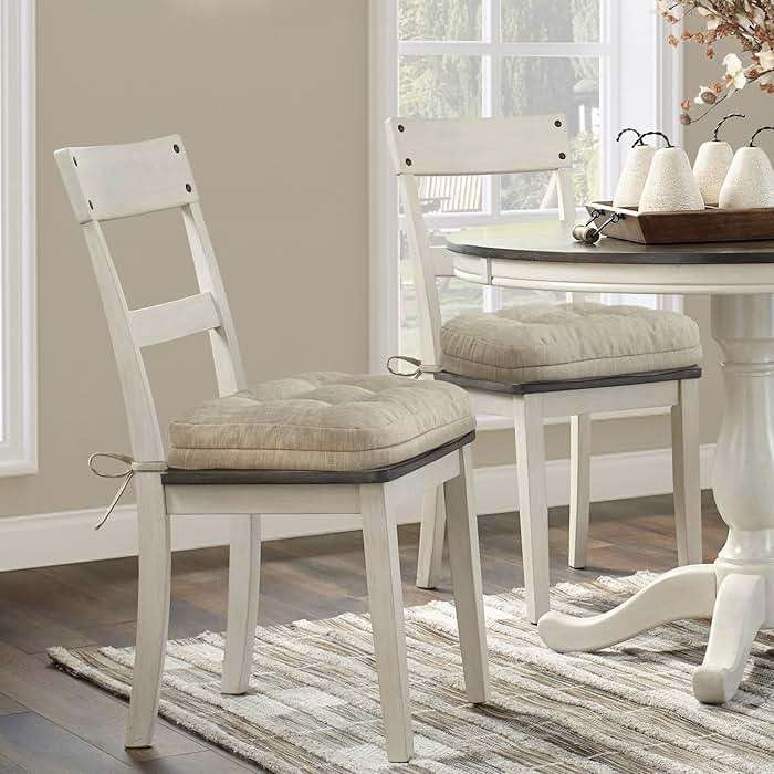 Shinnwa Dining Chair Cushions Set of 6, Dual-Layer Memory Foam Kitchen Chair Cushions, Patented Design Seat Pads with Ties, 16.5 x 16.5 x 3.5in, 6 Pack, Beige - Image 2