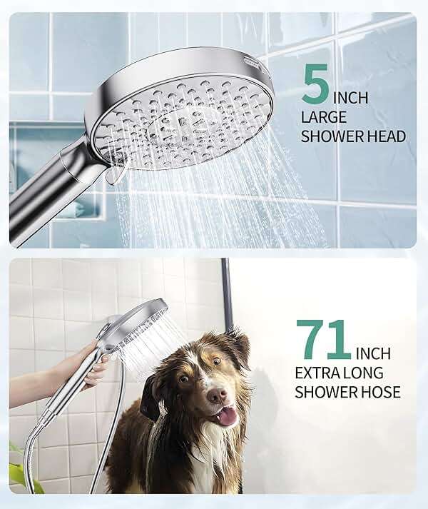 SR SUN RISE Filtered Shower Head with Handheld High Pressure 9 Spray Mode Showerhead Detachable Shower Head Water Softener Filters Beads for Hard Water Remove Chlorine 1 Filter Chrome - Image 6