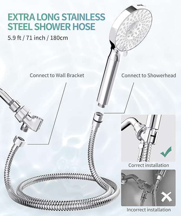 SR SUN RISE Filtered Shower Head with Handheld High Pressure 9 Spray Mode Showerhead Detachable Shower Head Water Softener Filters Beads for Hard Water Remove Chlorine 1 Filter Chrome - Image 7