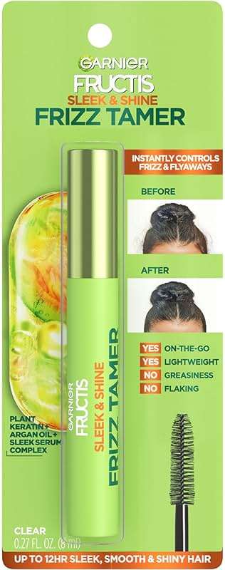 Garnier Fructis Sleek & Shine Frizz Tamer Hair Serum Wand, Flyaway Wand and Hair Mascara Stick, Tame Flyaways Smooth Frizz & Style Edges For Up to 12HRs of Sleek, Slick Back Styling, 0.27 fl oz - Image 1