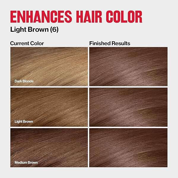 Revlon ColorSilk Tone + Gloss + Care Demi Permanent Hair Color, Dye Kit with Leave-In Scalp and Haircare Serum, 2x Shinier, 4x Stronger, 6 Light Brown, 4.5 fl oz - Image 3