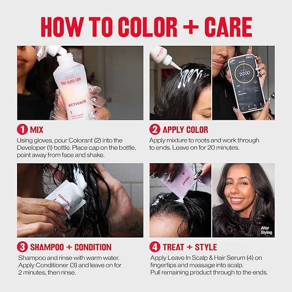 Revlon ColorSilk Tone + Gloss + Care Demi Permanent Hair Color, Dye Kit with Leave-In Scalp and Haircare Serum, 2x Shinier, 4x Stronger, 6 Light Brown, 4.5 fl oz - Image 6