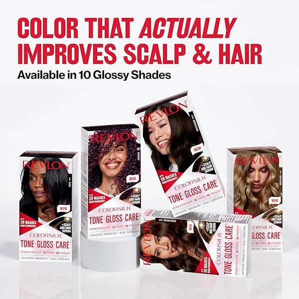Revlon ColorSilk Tone + Gloss + Care Demi Permanent Hair Color, Dye Kit with Leave-In Scalp and Haircare Serum, 2x Shinier, 4x Stronger, 1 Black, 4.5 fl oz - Image 8