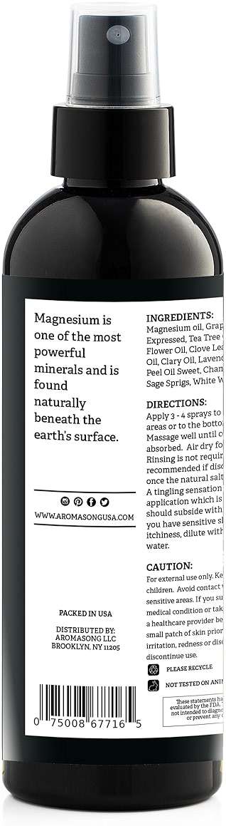 Aromasong Magnesium Oil Spray Lavender - Extra Strength (23mg in Each Spritz) 8 Oz - Natural and Pure Magnesium Oil for Feet - Made in The USA - for Leg Discomfort and Promotes a Calm Sleep - Image 8
