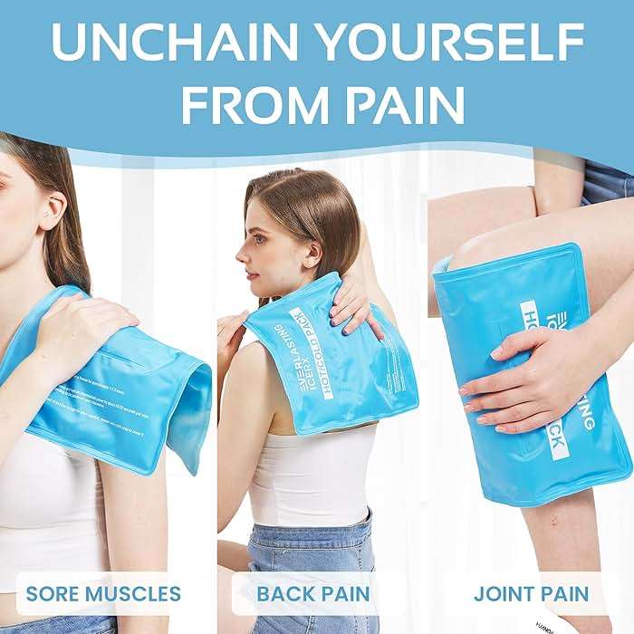 Reusable Ice Pack for Injuries | 11" x 14.5" - 2 Pack XL | Hot & Cold Pack | Large Ice Pack for Back Pain Relief, Soft Ice Packs Reusable, Flexible When Frozen - Image 4