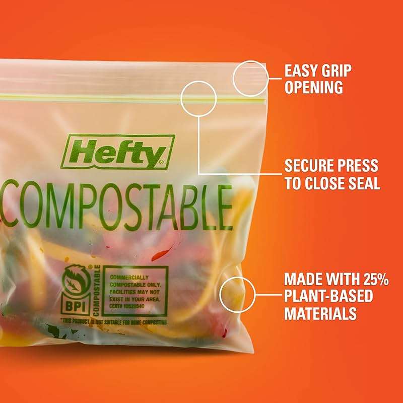 Hefty® Compostable Press-To-Close​ Sandwich 50 Count - Image 3