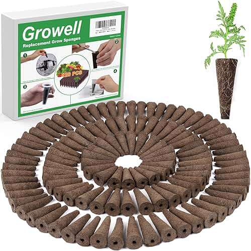 Growell Grow Sponges, 120 Pack Hydroponic Pods, Seed Pods Replacement Sponges Compatible with Aerogarden and Others, Hydroponic sponges for All Indoor Hydroponics Growing System - Image 1