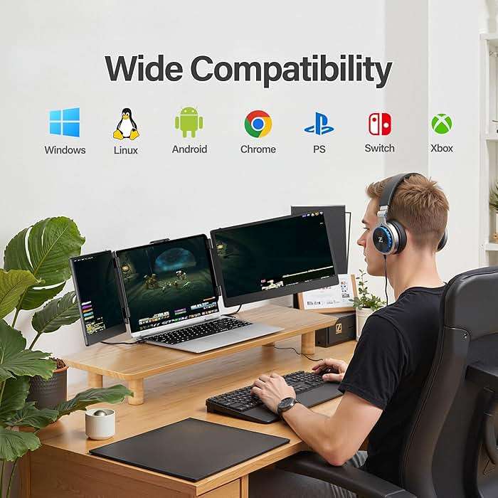 CIDETTY Laptop Screen Extender, 14'' FHD 1080P IPS Ultra-Thin Dual/Triple Monitor Display, HDMI/USB-C Plug-Play Portable Monitor for Laptop, Built-in Speakers(Mac, Win, Android) - Image 8