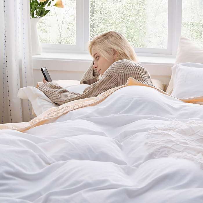 Bedsure Bright White Duvet Cover King Size - 3 Pieces Prewashed Cotton-Like Polyester Extra Soft Bedding Set, Includes 1 Duvet Cover 104x90 Inches with Zipper Closure & 2 Pillow Shams, No Comforter - Image 3