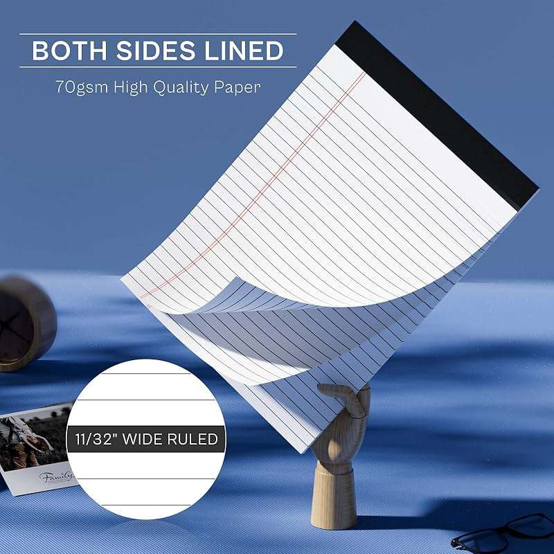 Legal Pads 8.5 x 11 Writing Pads, 3 Pack Note Pads 8.5 x 11 Wide Ruled Pads of Paper, Micro Perforated Notepad 8.5'' x 11'' Lined Paper Pads, Thickness Paper with Strong Cardboard, 30 Sheets per Pad - Image 4