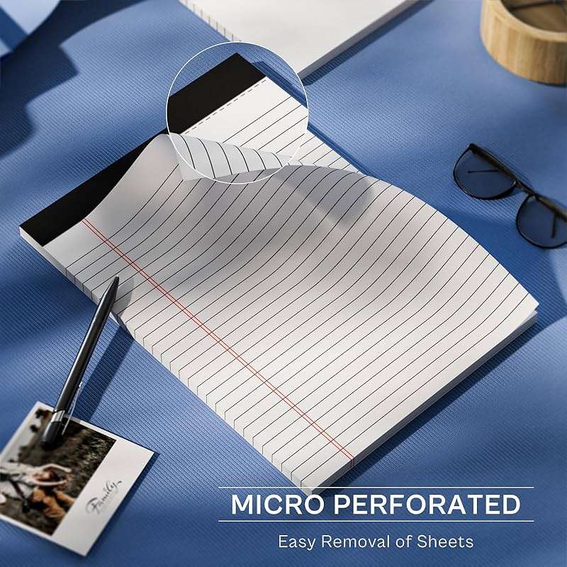Legal Pads 8.5 x 11 Writing Pads, 3 Pack Note Pads 8.5 x 11 Wide Ruled Pads of Paper, Micro Perforated Notepad 8.5'' x 11'' Lined Paper Pads, Thickness Paper with Strong Cardboard, 30 Sheets per Pad - Image 5