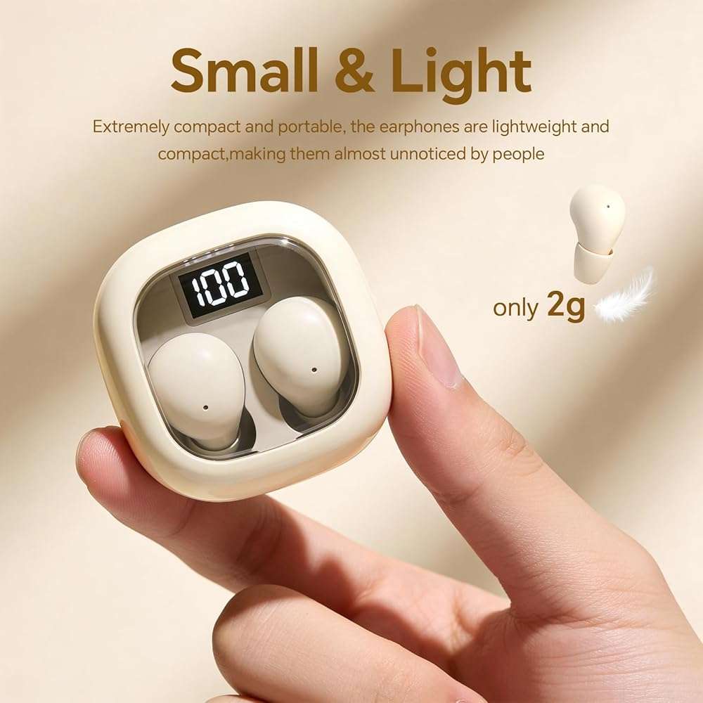 Ear Buds Invisible Mini Earbuds Wireless Bluetooth, Smallest Low Profile Micro Tiny Discreet Hidden Earbuds for Work, Small Headphones, Sleep Wireless Earphone IPX5 Waterproof for Small Ear Canals - Image 2