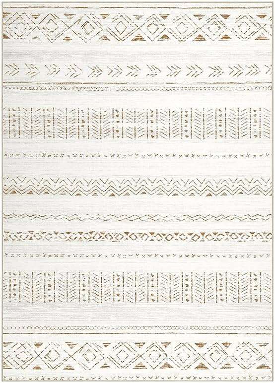 cotiled 5x7 Area Rugs Living Room Rug: Washable Boho Rugs with Non Slip Backing Large Soft Indoor Stain Resistant Carpet for Bedroom Farmhouse Dining Room Lightweight Home Decor L Brown/Cream - Image 9