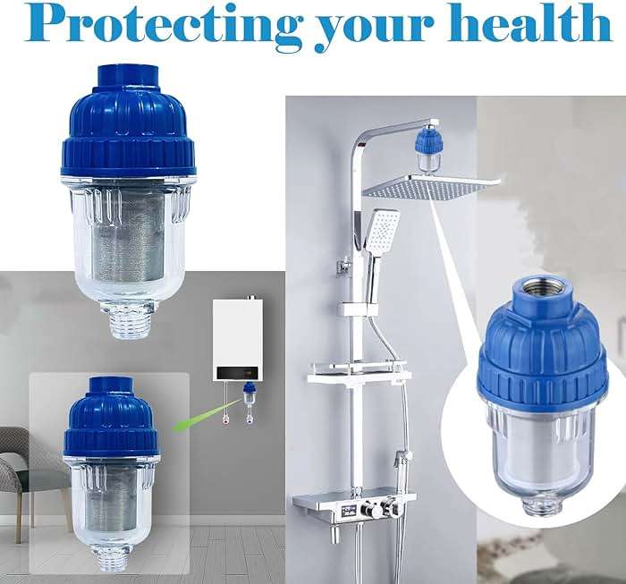 Hard Water Shower Filters,Showerhead Filters for Filtering Sediment and Other Impurities,High Output Household Tap Water Purifiers for Kitchen Bathrooms, Shower Water Filter Softener(Blue) - Image 6