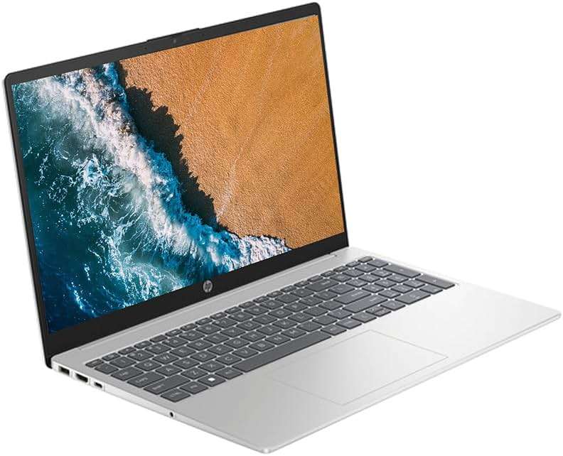 HP 15.6" Portable Laptop, HD Display, Intel Quad-Core N200 Processor, 16GB RAM, 128GB Storage, Wi-Fi 6, Webcam, HDMI, Numeric Keypad, Windows 11 Home, Silver - Image 2