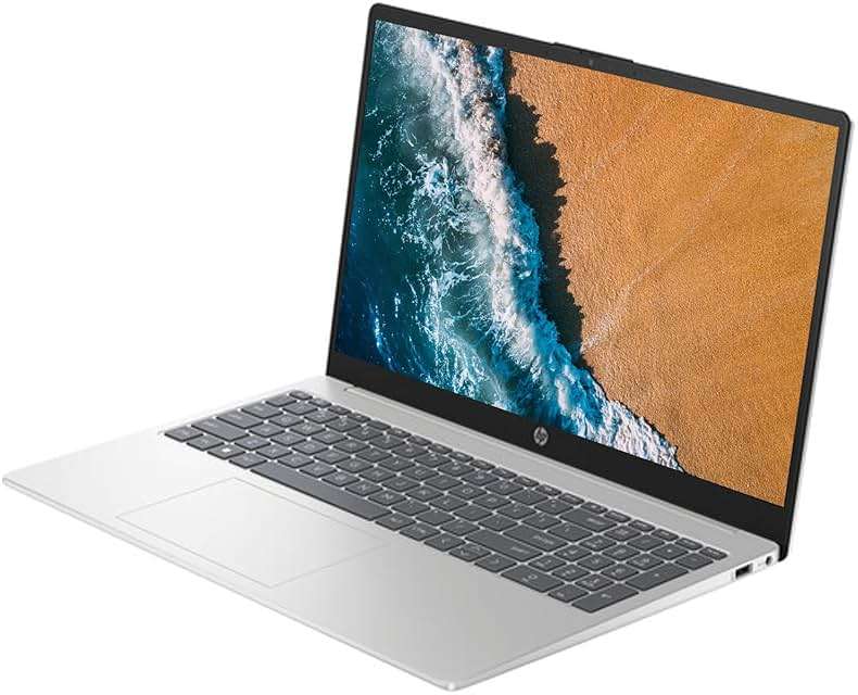 HP 15.6" Portable Laptop, HD Display, Intel Quad-Core N200 Processor, 16GB RAM, 128GB Storage, Wi-Fi 6, Webcam, HDMI, Numeric Keypad, Windows 11 Home, Silver - Image 3