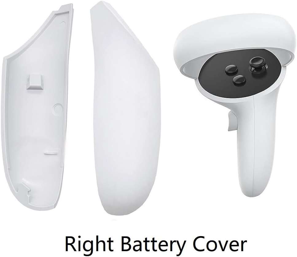 1 Pair New OEM Battery Cover for Oculus Quest 2 Left Right Controller, Replacement Part Charging Case Cover for Meta Quest 2 Controllers with Thumb Grips Caps - Image 4