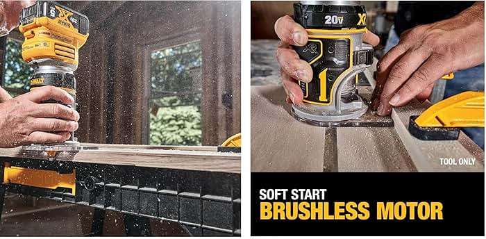 DEWALT DCW600B 20V MAX XR CMPCT Metal Fixed Base Router - Image 3