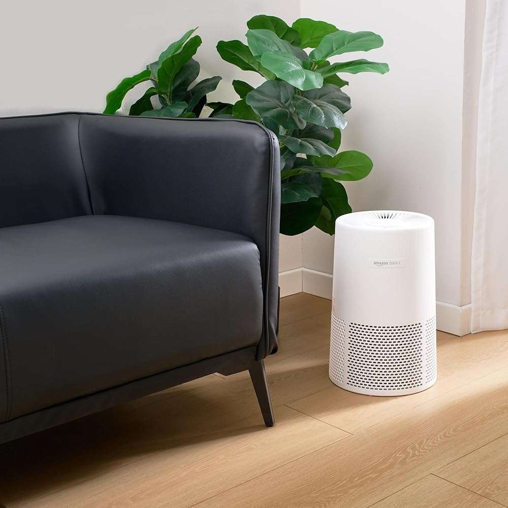 Amazon Basics Air Purifier for Home and Office, With Activated Carbon, 3 Speeds, Timer, Sleep Mode (32db), Energy Star Certificate, Covers Up to 1067 Sq ft, White - Image 2