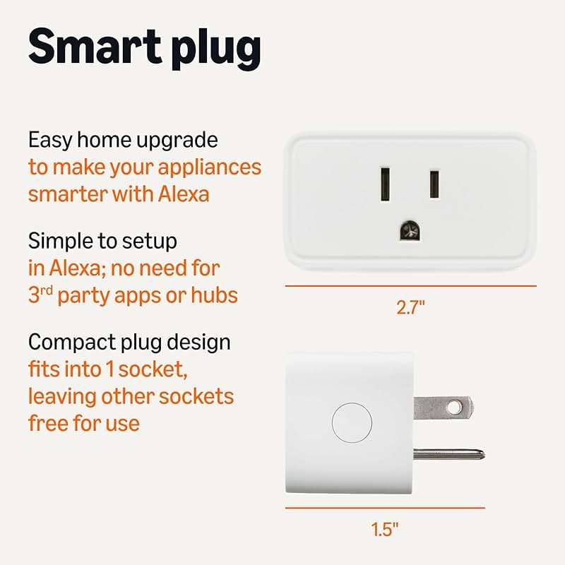 Amazon Basics Smart Plug, Works with Alexa Only, Voice Control, Remote APP Control, Schedule, Compact Design, Versatile, 2.4 GHz Wi-Fi, No Hub Required, 4-Pack, White - Image 2