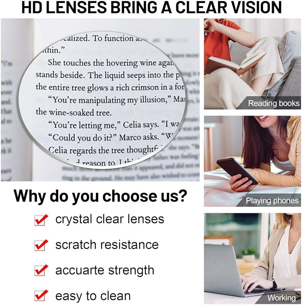 AEZUNI Oversized Square Reading Glasses for Women Classic Large Frame Readers 1.0 1.5 2.0 2.5 3.0 3.5 4.0 5.0 6.0 - Image 4