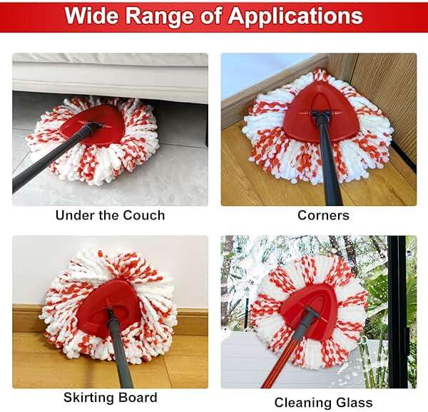 3 Pack Deep Clean Refill Compatible with O Ceda EasyWring Spin Mop & Bucket System Microfiber Mops Heads Refill for Oceda Easywring 1 Tank Spin Mop System, 40% More Cleaning Power, Scrub Pad - Image 5
