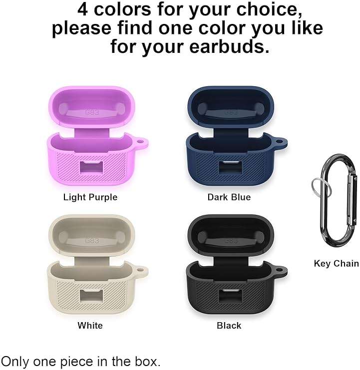 Compatible with TOZO T20 Case Cover, Soft Silicone Skin Case with Keychain, Shock Absorbing and Anti-Drop Protective Case with LED Power Display for Men and Women [Front LED Visible] Dark Blue - Image 3