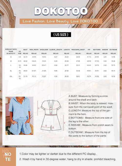 Dokotoo Women's Two Piece Outfits V Neck Short Sleeve Shirts and High Waist Shorts Lounge Sets - Image 6