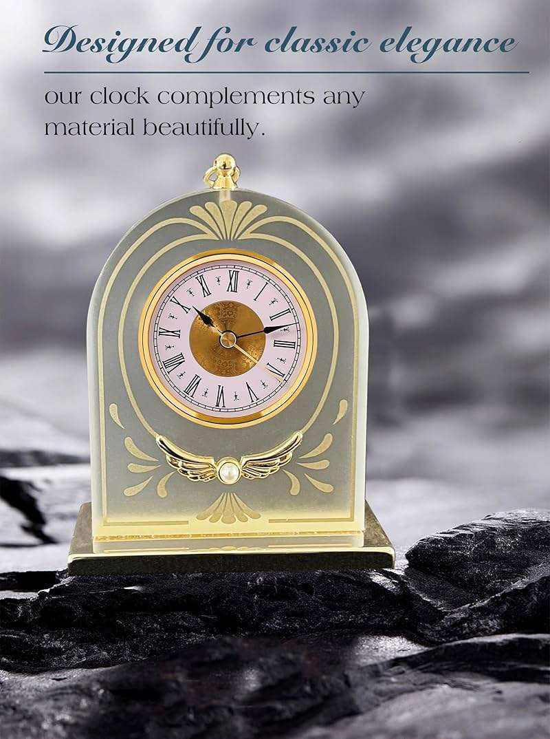 WINTAIM Clock Insert Replacement 80mm (3.15 Inch), Roman Numerals Clock Part, Small Clock Mechanism Battery Operated, Fit Hole of Diameter 76mm(3 inch) - Gold - Image 4