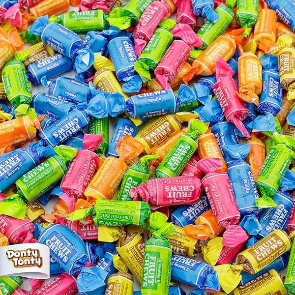 FRUIT CHEWS Candy 2 lb – Individually Wrapped (136 Pieces), Bulk Bag, 5 Assorted Flavors, Soft & Fruity, Gluten & Peanut Free - Image 1