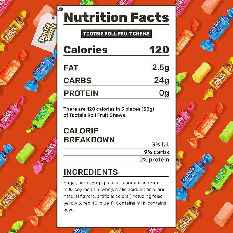 FRUIT CHEWS Candy 2 lb – Individually Wrapped (136 Pieces), Bulk Bag, 5 Assorted Flavors, Soft & Fruity, Gluten & Peanut Free - Image 2