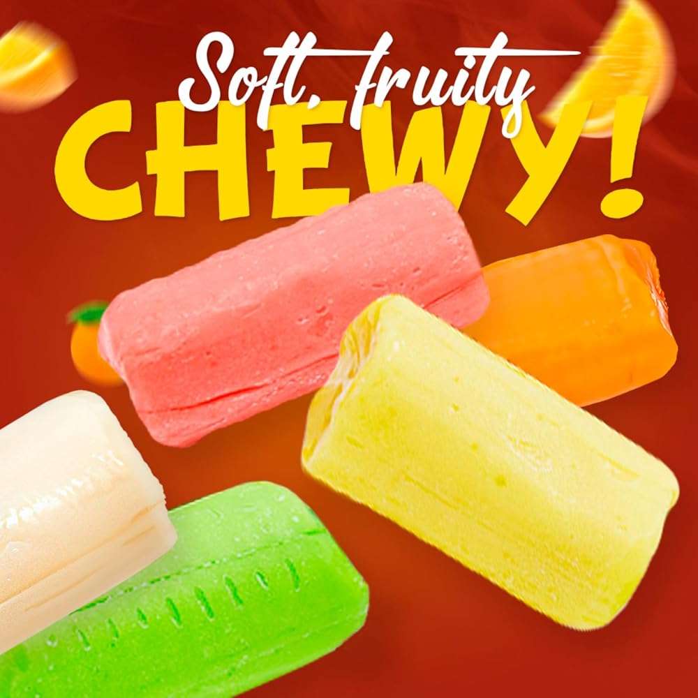 FRUIT CHEWS Candy 2 lb – Individually Wrapped (136 Pieces), Bulk Bag, 5 Assorted Flavors, Soft & Fruity, Gluten & Peanut Free - Image 4