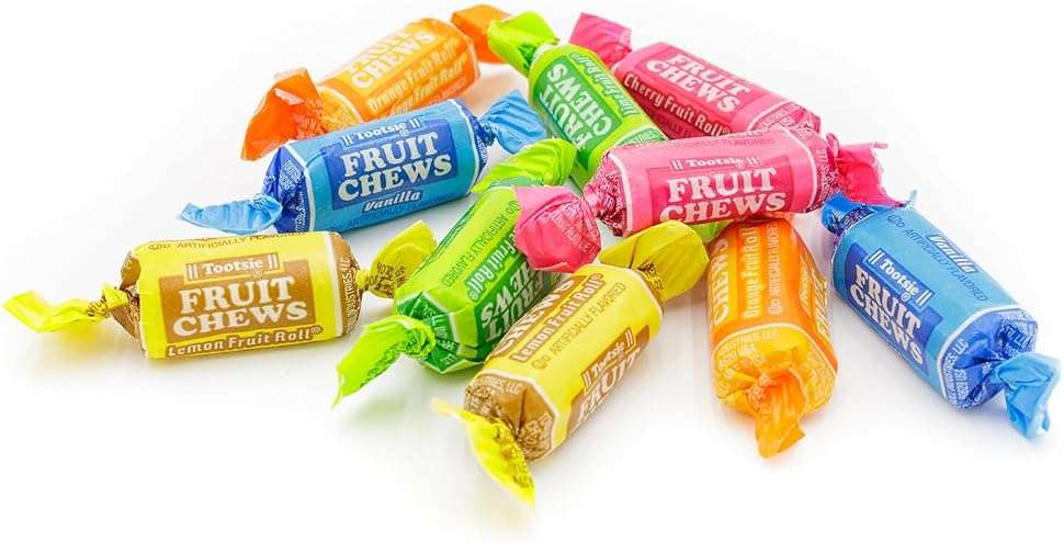 FRUIT CHEWS Candy 2 lb – Individually Wrapped (136 Pieces), Bulk Bag, 5 Assorted Flavors, Soft & Fruity, Gluten & Peanut Free - Image 5