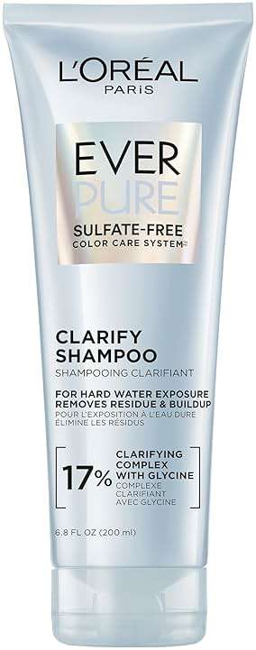 L'Oreal Paris Clarify Sulfate Free Shampoo with Antioxidants, Clarifying Shampoo for Hard Water Exposure and Styling Build-up, EverPure, 6.8 Fl Oz - Image 1