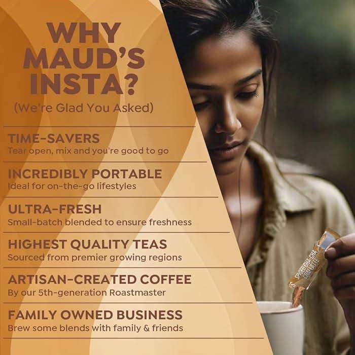Maud's Spiced Chai Tea Latte Instant Packets, 16 ct, 100% Gourmet Blended Tea Leaves, Instant Hot or Iced Chai Tea Latte - Just add water - Image 5