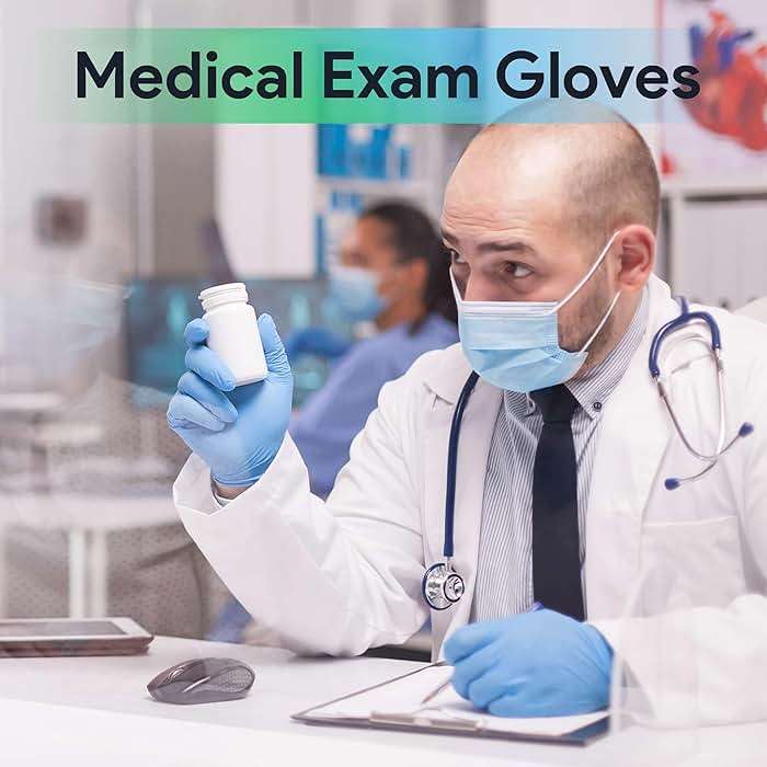 FifthPulse Blue Nitrile Exam Gloves Large 1000 Count - Medical Grade, 3 Mil, Food Safe, Latex and Powder Free Disposable Gloves for Cleaning, Cooking and Medical Use - Case of 10 Boxes of 100 - Image 2
