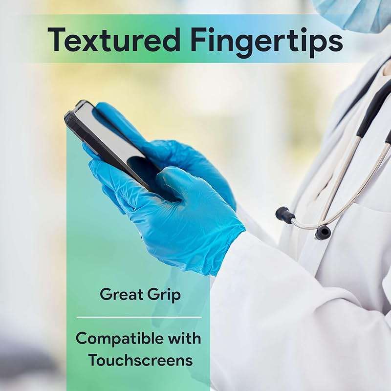 FifthPulse Blue Nitrile Exam Gloves Large 1000 Count - Medical Grade, 3 Mil, Food Safe, Latex and Powder Free Disposable Gloves for Cleaning, Cooking and Medical Use - Case of 10 Boxes of 100 - Image 6