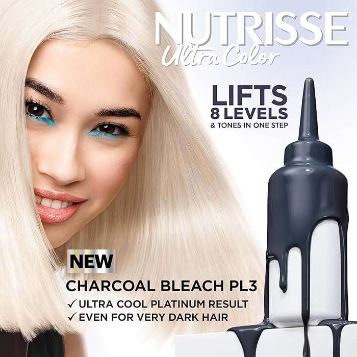Garnier Nutrisse Ultra Color Hair Color, Permanent Hair Dye for Up to 8 Weeks of Bold, Vibrant, Fade-Resistant Results, Vegan & Cruelty-Free, PL3 Ultra Cool Platinum (Charcoal), 1 Count - Image 2
