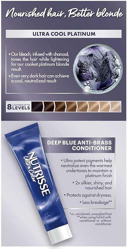 Garnier Nutrisse Ultra Color Hair Color, Permanent Hair Dye for Up to 8 Weeks of Bold, Vibrant, Fade-Resistant Results, Vegan & Cruelty-Free, PL3 Ultra Cool Platinum (Charcoal), 1 Count - Image 9