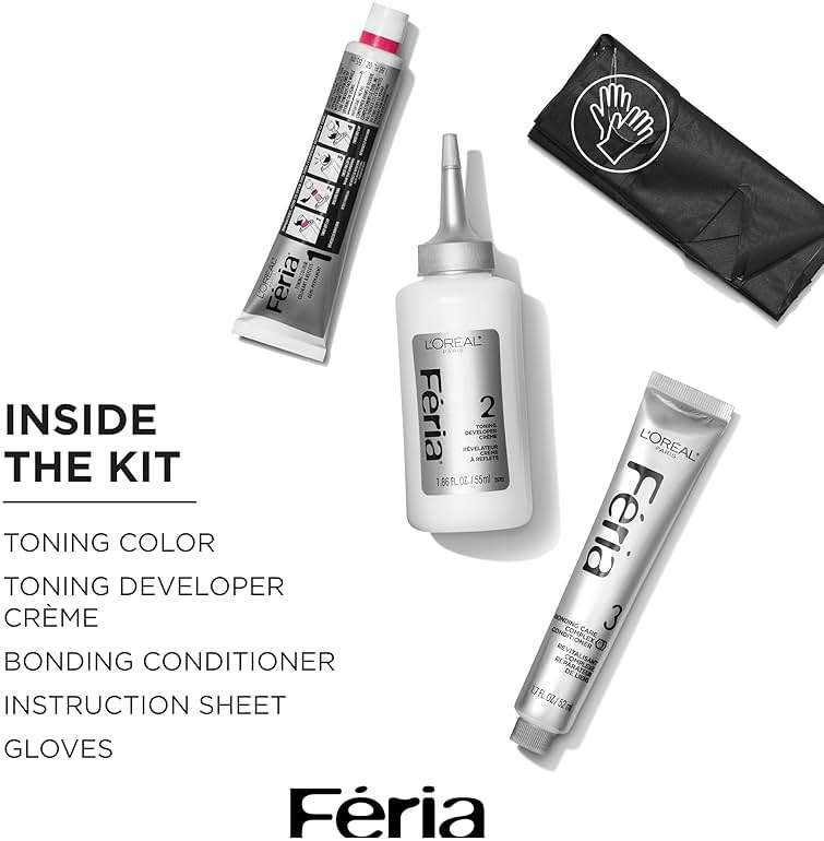 L’Oreal Paris Feria Toner, Long Lasting Anti-Brass Hair Toner for Brunettes, Vegan and Ammonia-Free Hair Care Formula, Iced Brunette, 1 Kit - Image 5
