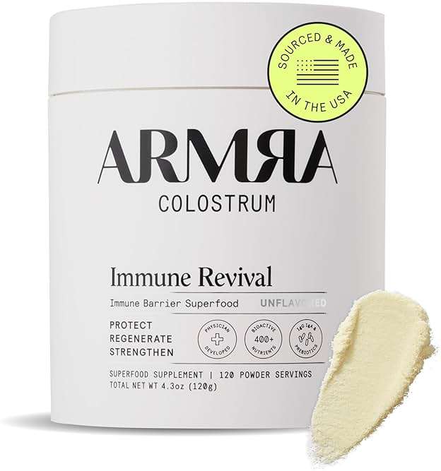 ARMRA Colostrum Powder | Unflavored | Gut Health & Bloating | Skin & Hair | Immunity | Keto, Gluten & Fat-Free | 120 Servings - Image 1